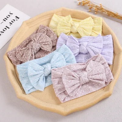Baby Digital Printing Bowl Bows Infant Hair Band Wholesale Bandana Hair Decoration Children&prime;s Cute Knitted Headband