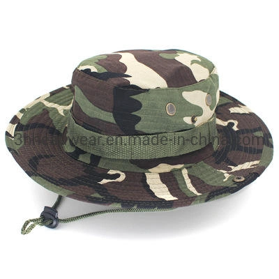 Camouflage Bucket Hat Custom Logo Camo Boonie Hats Outdoor Hunting Hiking Fishing Climbing Fisherman Panama Cap