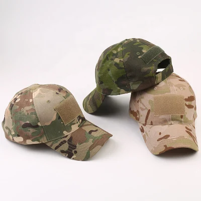 Baseball Cap Rip-Stop Tactical Military Hat Outdoor Print Men&prime;s Tactical Camouflage Sports Cap with Velcro