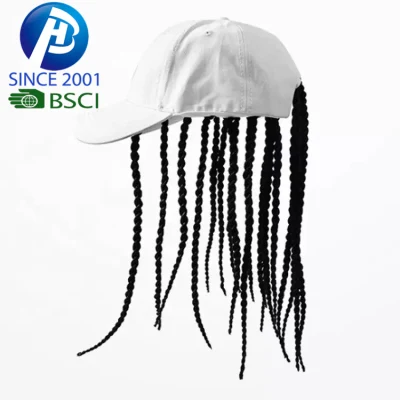 Fashion Hip Hop Hats Custom Women′s Wig Baseball Cap with Hair