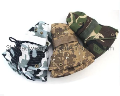 Camouflage Bucket Hat Custom Logo Camo Boonie Hats Outdoor Hunting Hiking Fishing Climbing Fisherman Panama Cap