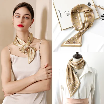 Women Fashion Hair Scarf Lightweight Silk Feeling Head Square Bandanas