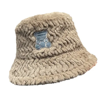  High Quality New Designer Vintage Fashion Faux Fur Bucket Hat