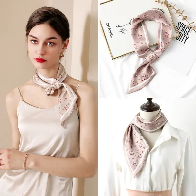 Women Fashion Hair Scarf Lightweight Silk Feeling Head Square Bandanas