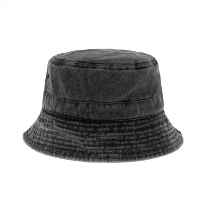  Foldable Children Fisherman Caps Sunshade Cotton Washed Denim Baby Kids Bucket Hats