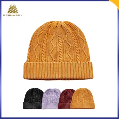 New Design Fashion Cuffed Unisex Winter Cap Knitted Beanie Hats