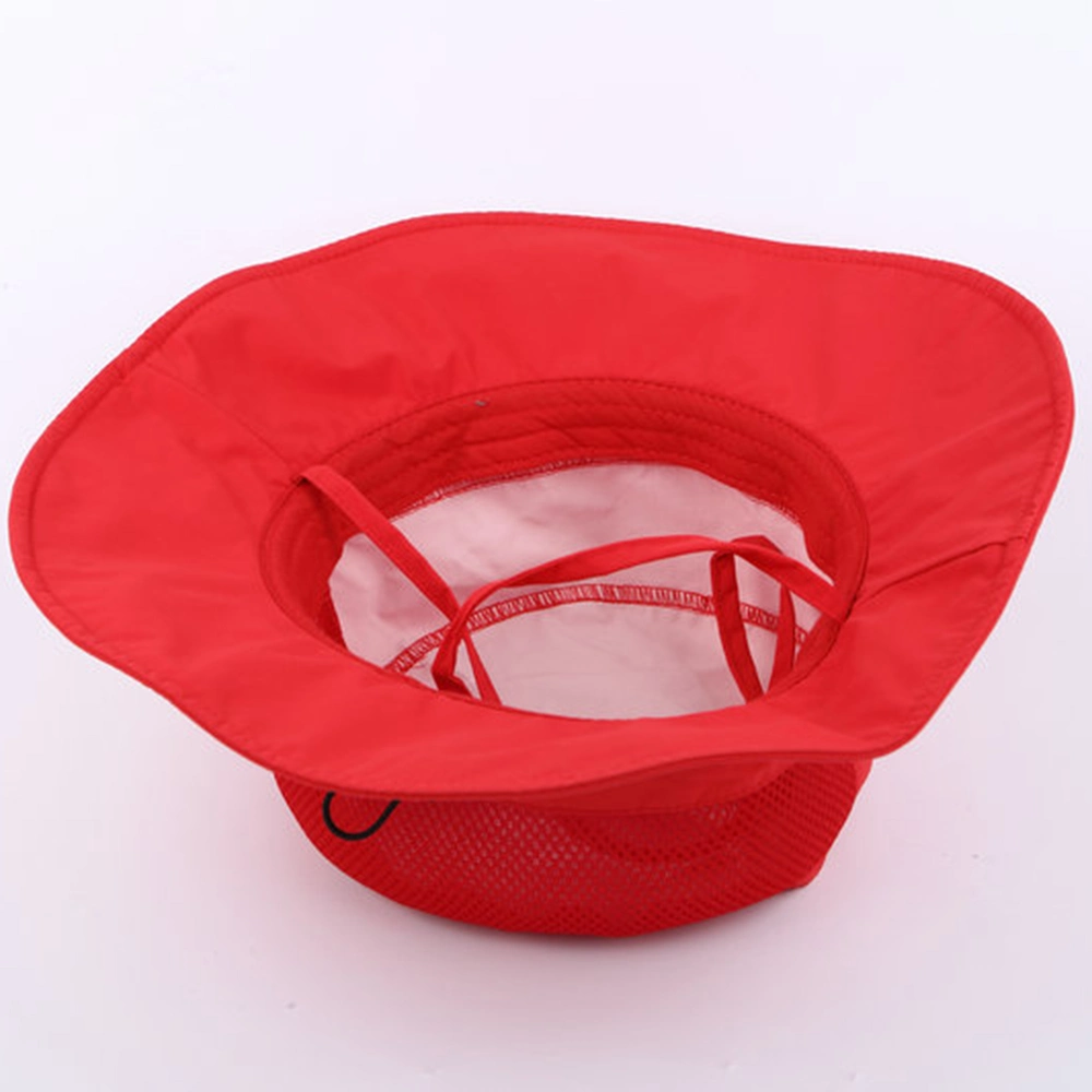 Red Luxury Custom Plain Polyester Outdoor Bucket Ha Boonie Hat with Adjustable Rope