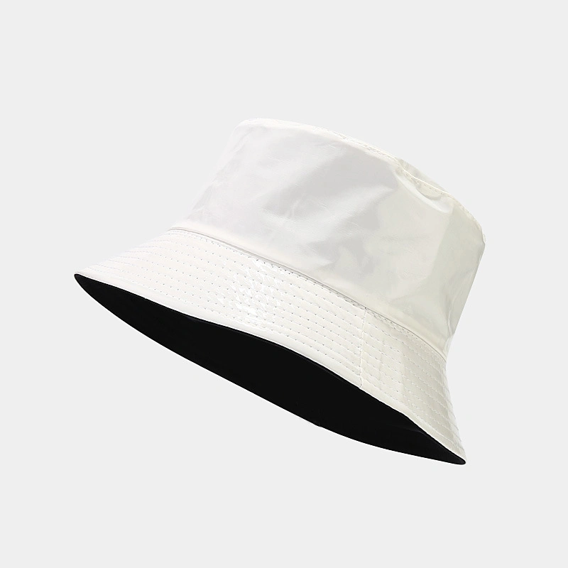 Wholesale Custom Fashion PU Leather Multicolor Unisex Large Brim Bucket Hat Fisherman Hat