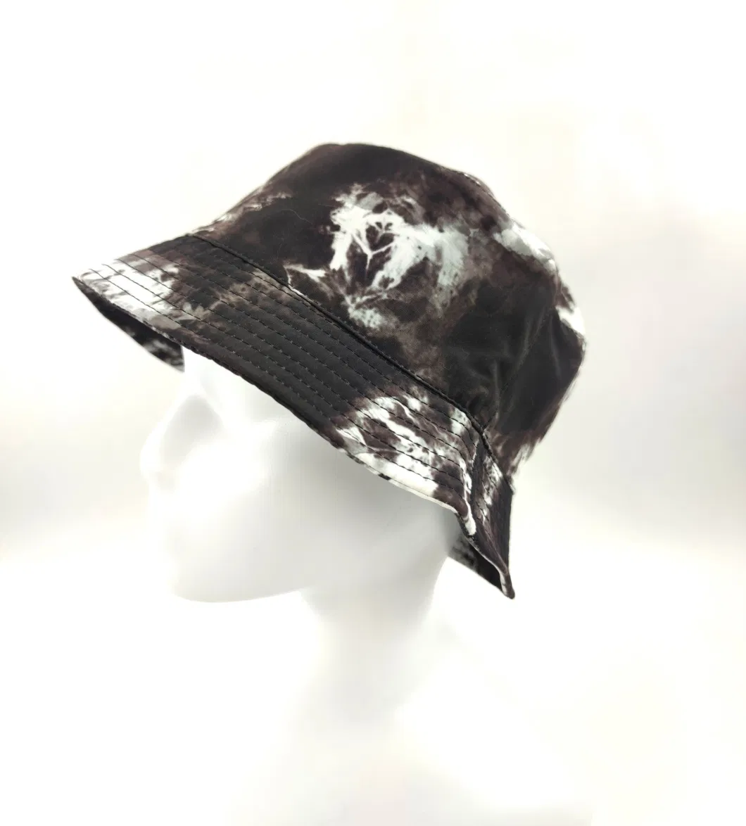 Polyester Sublimation Printed Bucket Hat, Reversible Style with Polyester Fabric Inner