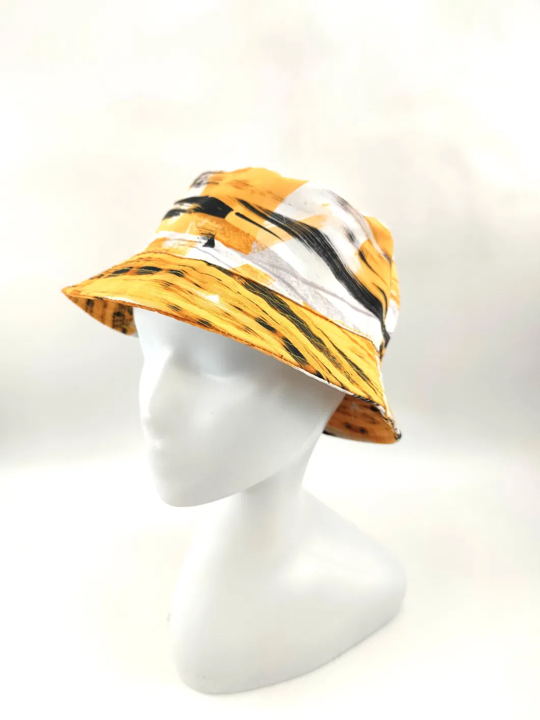 Polyester Sublimation Printed Bucket Hat, Reversible Style with Polyester Fabric Inner