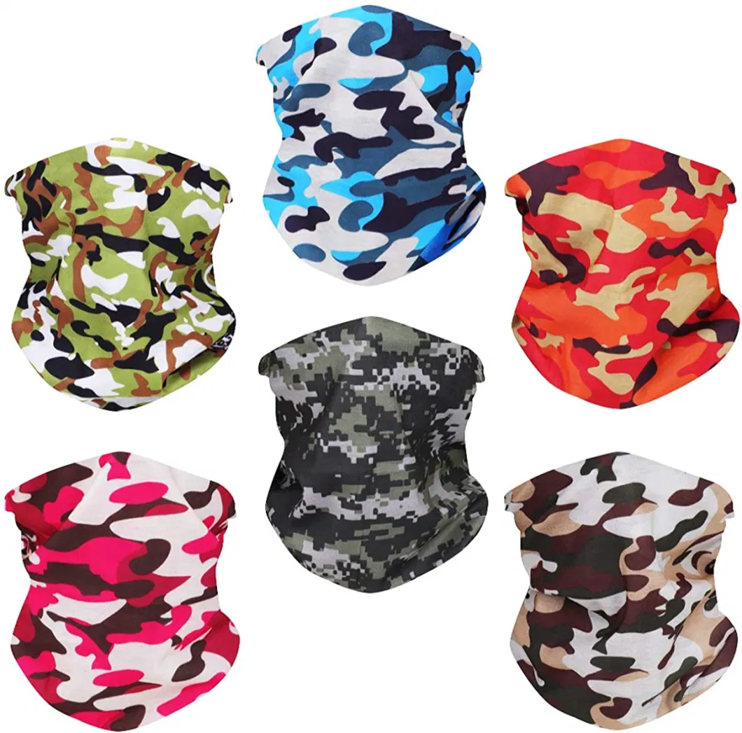 Camouflage Series 100% Ployester Seamless Tube Bandana Sport Headwear Colorful Neck Bandana Headband