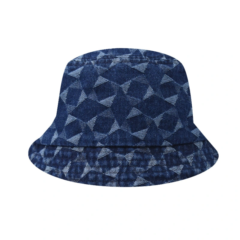 Trendy Premium Stylish Gifts Applique Embroidery Denim Fishing Bucket Hats