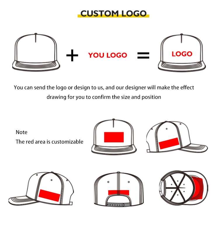 High Quality Wholesale Promotion Custom Cap Hat Embroidery Printing Logo 5/6 Panels Fashion Hip-Hop Fitted Dad Cap Flat Brim Cap/ Baseball Snapback Cap for Men