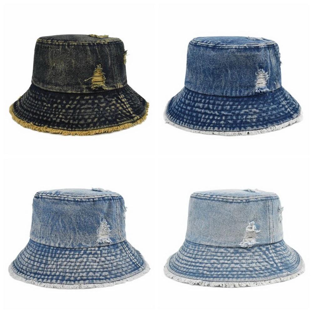 2023 New Design Fashionable Caps Ladies Elegant Casual Hat Denim Women Fisherman Cowboy Washed Denim Bucket Hats