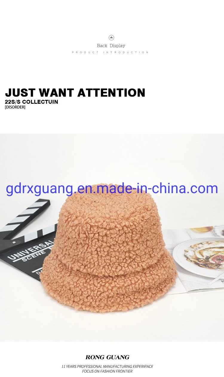 Wholesale Fleece Faux Fur Fuzzy Bucket Hats with Custom Logo