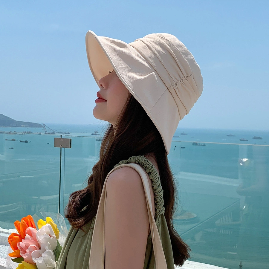 Wholesale Designer Fashion Leisure Cap Brim Sunhat White Black Lady&prime;s Bucket Hat