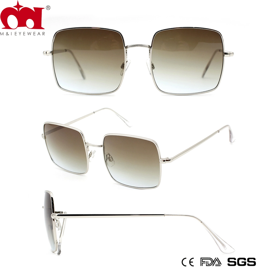 Light Color High Quality Big Fashionable Frame Metal Sungalsses (WSM20060)