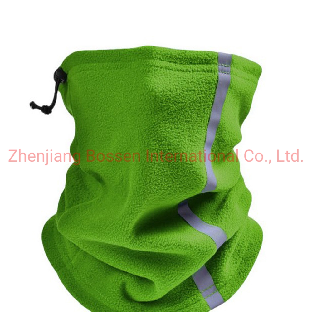 OEM Customized Logo Embroidery Fluorescent Polar Fleece Winter Tube Face Cover Reflective Stripe Snowboard Neck Warmer