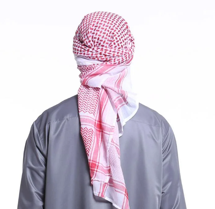 Factory Custom Bulk Keffiyeh Red Arab Turban for Mens Fashion Black Shemagh