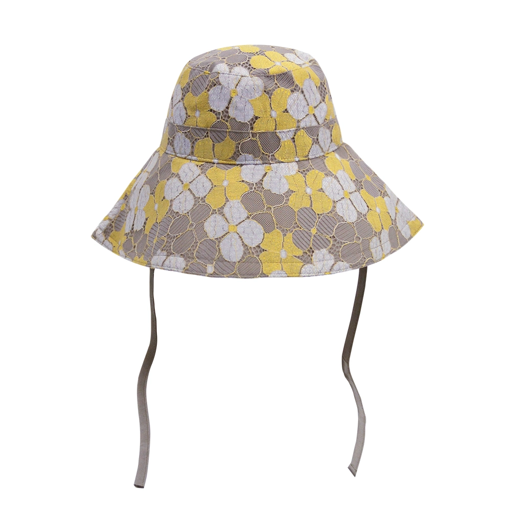 High Quality Checked Summer Custom Designer Women Wide Brim Bucket Hat