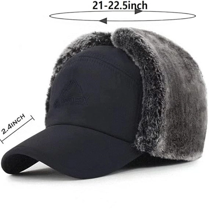Mens Winter Windproof Warm Bomber Hat with Ear Flap, Cold Weather Skiing Hunting Fishing Gifts Trapper Hats for Men Christmas