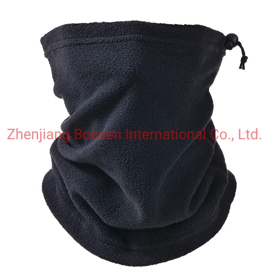 Customized Logo Embroidered Polar Fleece Face Mask Black Snowboarding Neck Gaiter