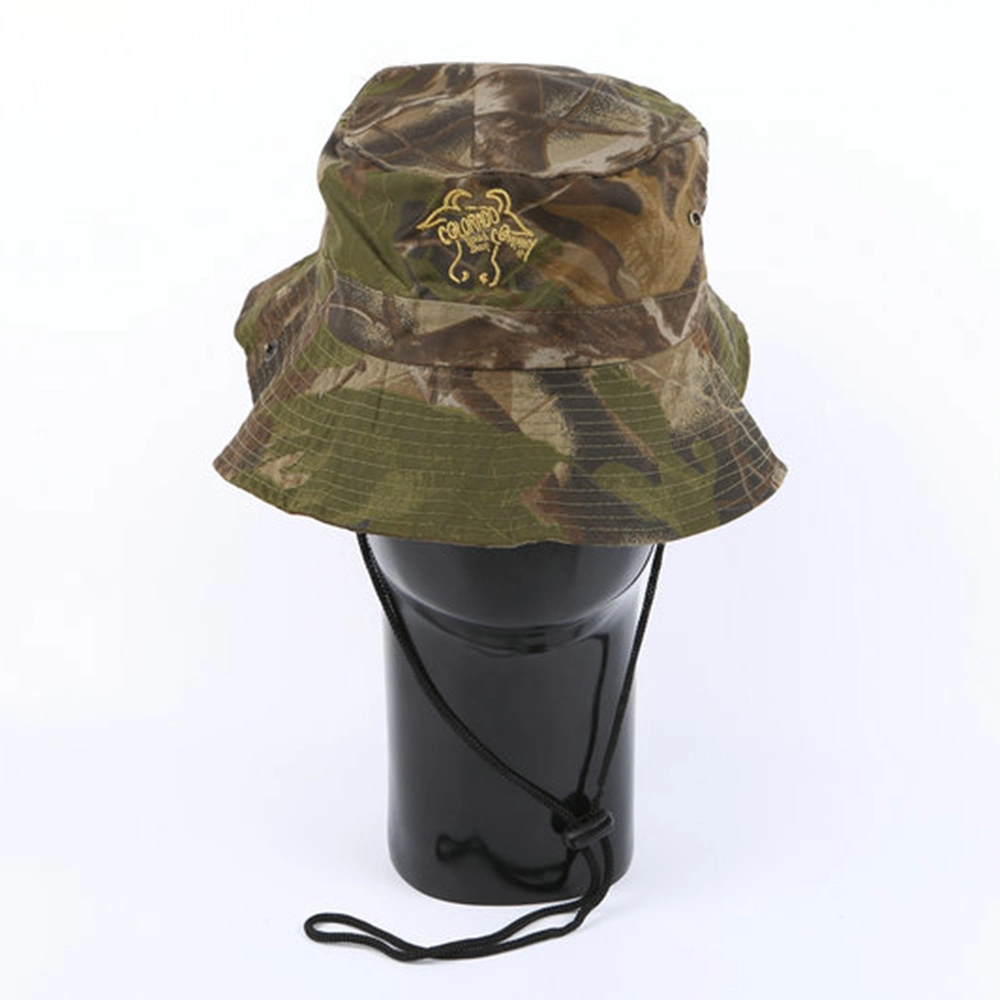 Custom String Camo Bucket Hat Fishing Fisherman Cap Wholesale with Embroidery Logo