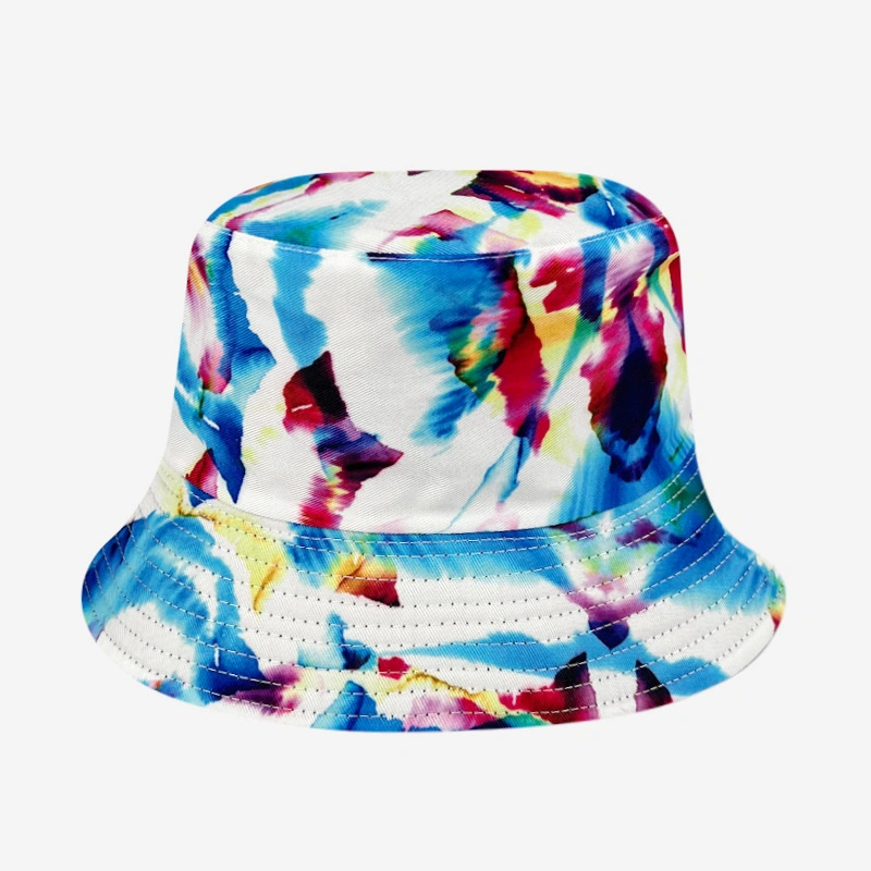 Hot Selling Custom Unisex Multi Color Tie Dye Reversible Cotton Bucket Hat