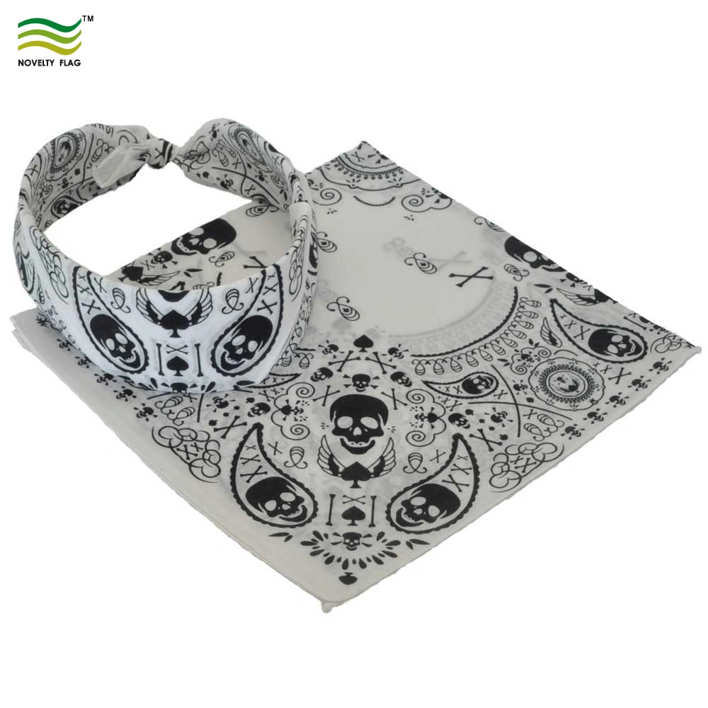 100% Cotton Fashion Skull Designed Bandana Handkerchief (M-NF20F19016)