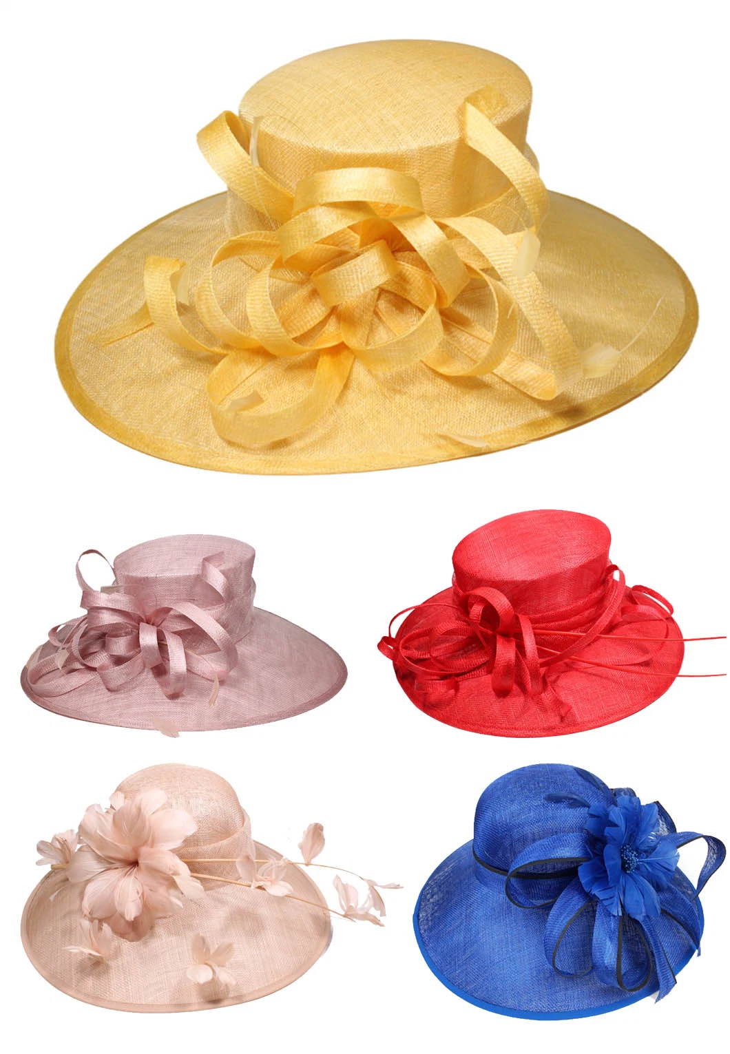 Ladies Vacation Outdoor Hats Wholesale Sinamay Straw Church Derby Wedding Party Hat