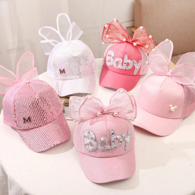 High Quality Caps with Big Bow Cotton Breathable Kid&prime;s Baseball Caps