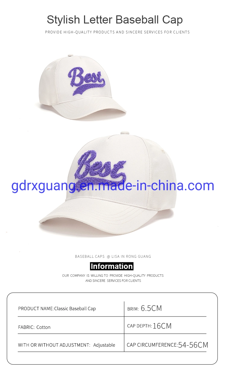 High Quality Custom 6 Panel 100% Cotton Kids Baseball Cap