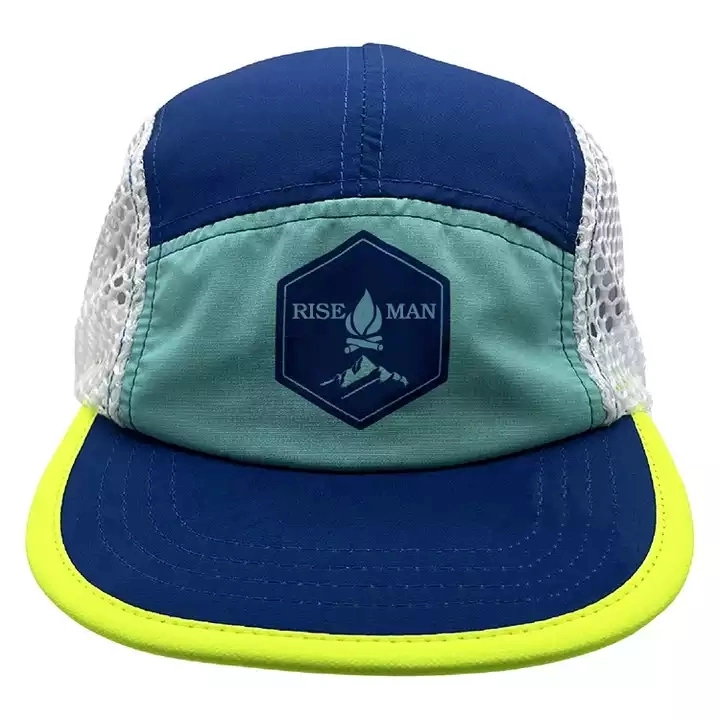 Riseman Custom Embroidery/Printed Logo 5 Panel Polyester Running Hat Dry Fit Classics Sports Baseball Cap