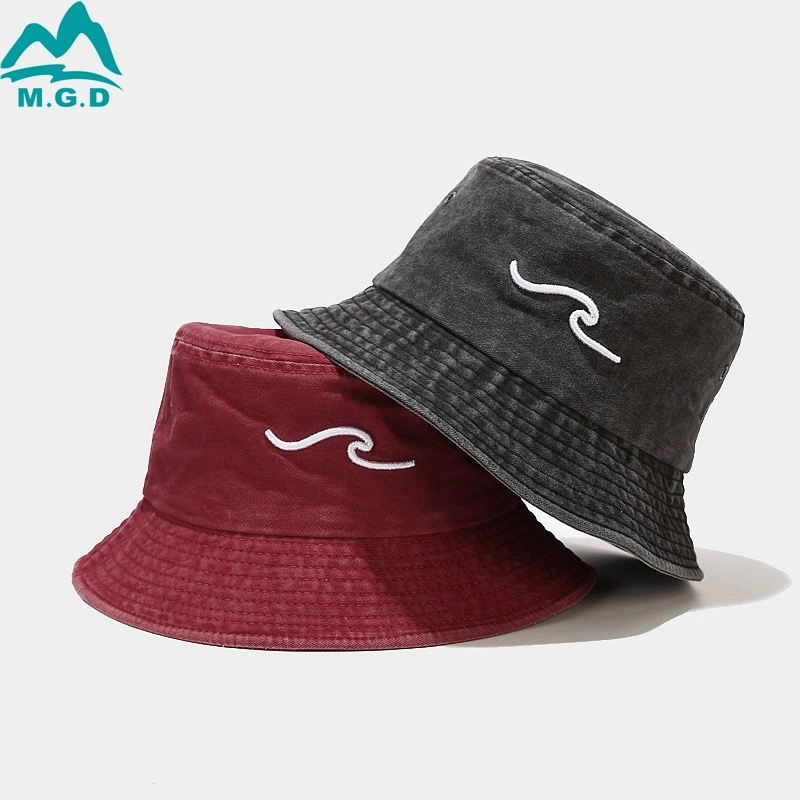 Fisherman Cotton Washed Vintage 3D Embroidery Logo Custom Denim Design Bucket Hat