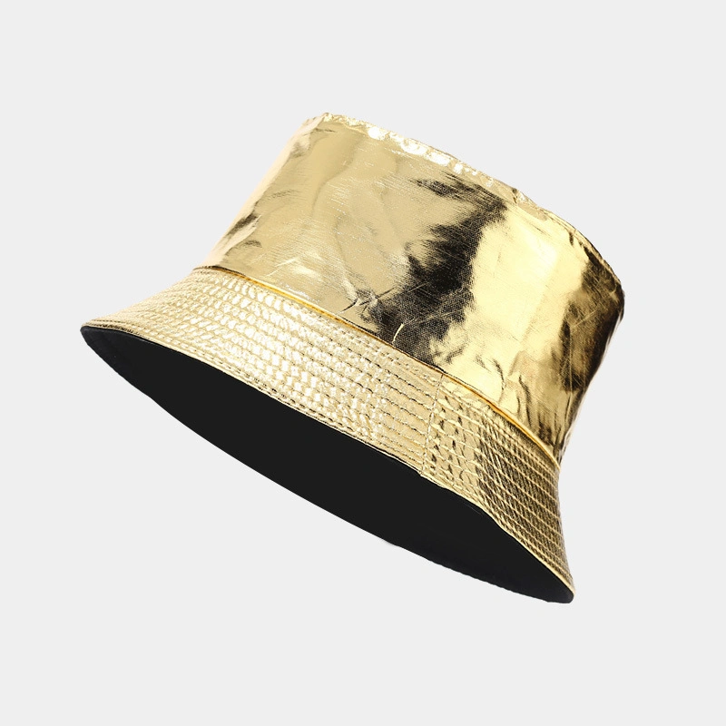 Wholesale Custom Fashion PU Leather Multicolor Unisex Large Brim Bucket Hat Fisherman Hat