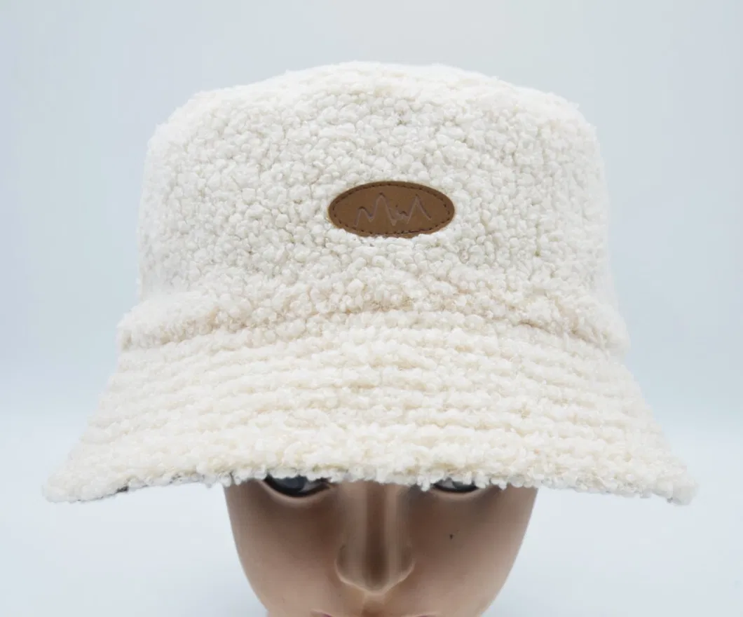 Hy Brand Reversible Beige Polyester Fleece Cotton Bucket Hats