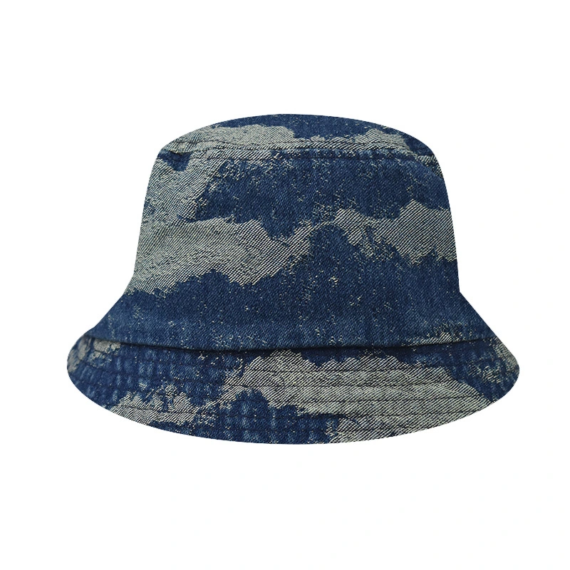 Trendy Premium Stylish Gifts Applique Embroidery Denim Fishing Bucket Hats