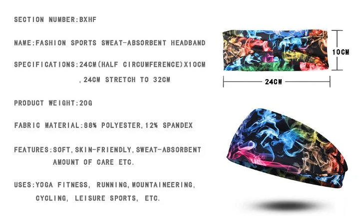 Fashion Hairband Outdoor Sports Headband Multi-Function Dust Proof Digital Printing Tie-Dye Women Bandana