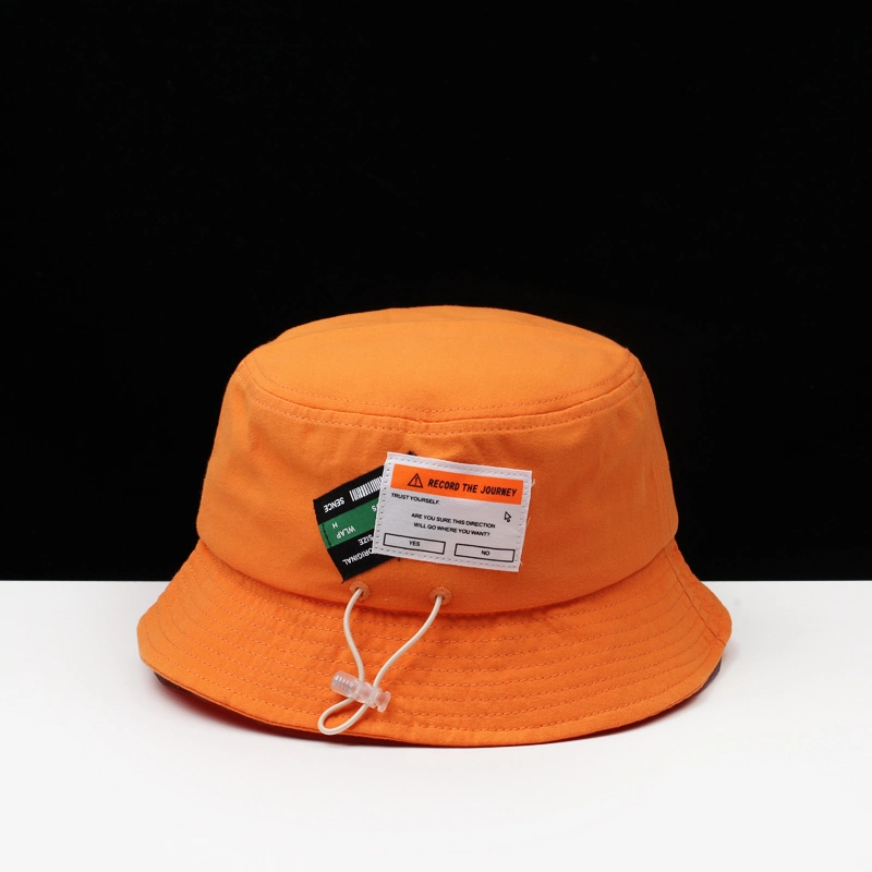 Cotton Adjustable Woven Label Embroidery Casual Fashion Summer Bucket Hat