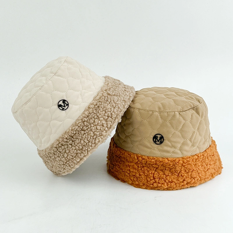 Women Fuzzy Sherpa Teddy Style Vintage Warm Faux Fur Wool Bucket Hat Vintage Cloche Hats