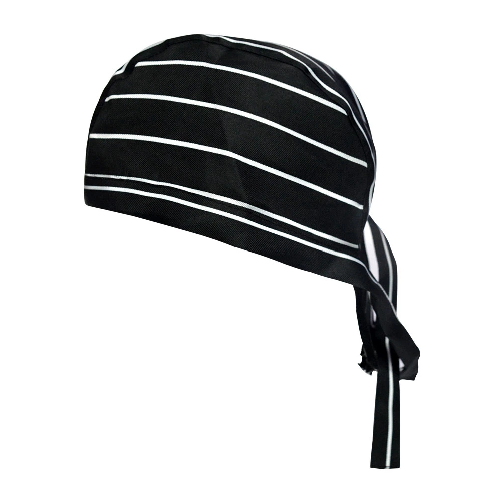 Sports Summer Hat Polyester Black and White Stripes Pirate Hat Cycling Beanie Cap Fashion Skull Cap Breathable Ponytail Hat