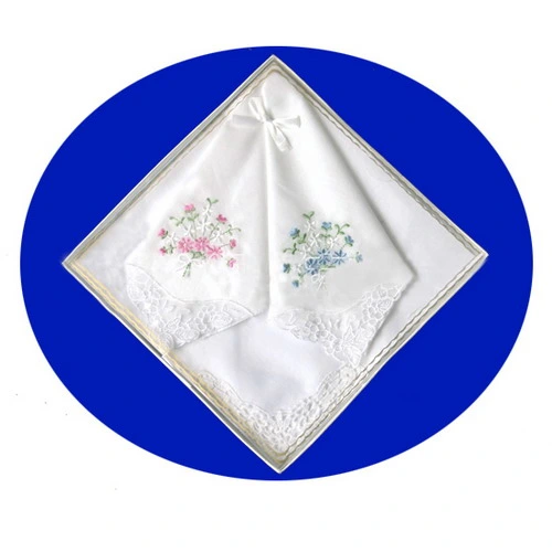 Weddiing Gift Embroidery Lace Handkerchiefs with High Quality