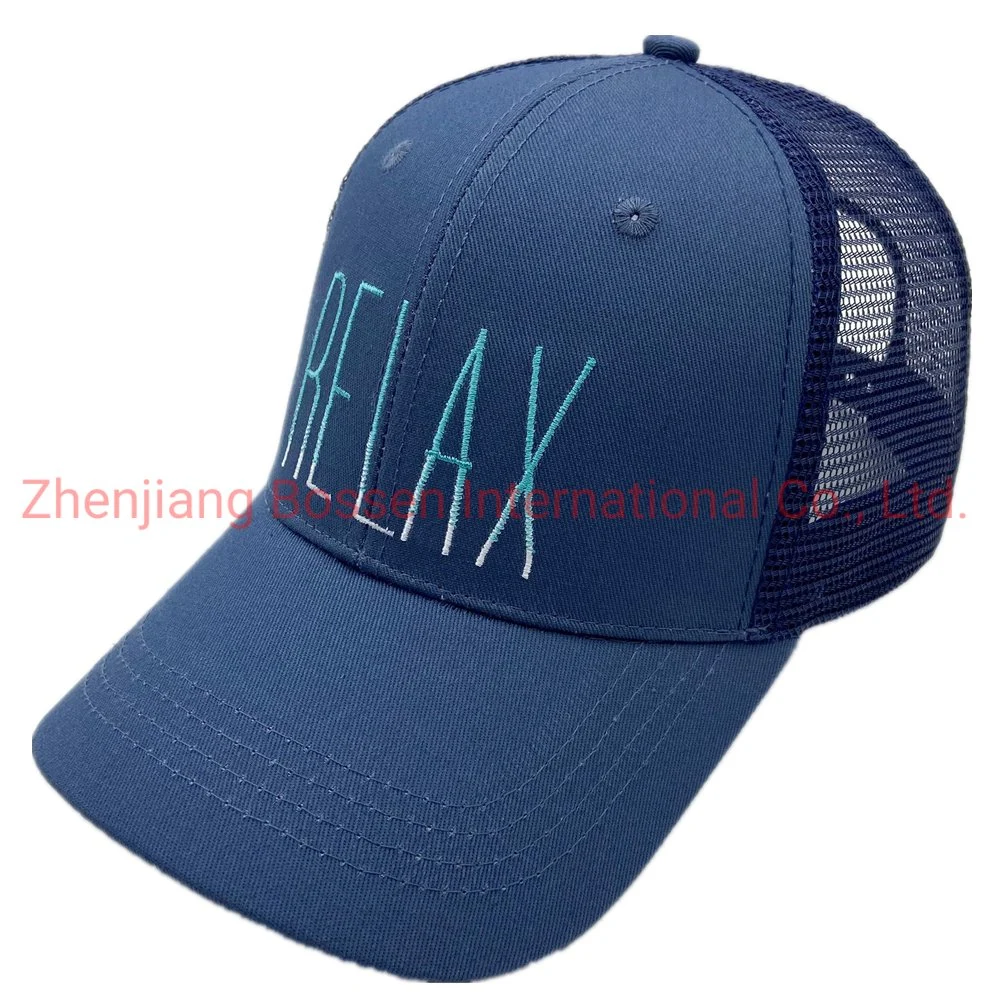 China Factory OEM Custom Color Plain 5 Panels Quick Dry Mesh Trucker Hat Black Dry Fit Baseball Cap