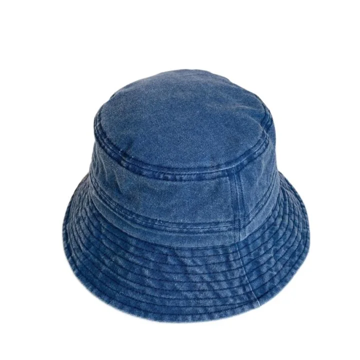 Custom Fashion Classic Multicolor Washed Denim Unisex Bucket Hat Fisherman Hat for Outdoor Activities