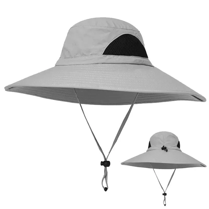 Sun Protection Wide Brim Bucket Hat Waterproof Breathable Packable Boonie Hat for Fishing