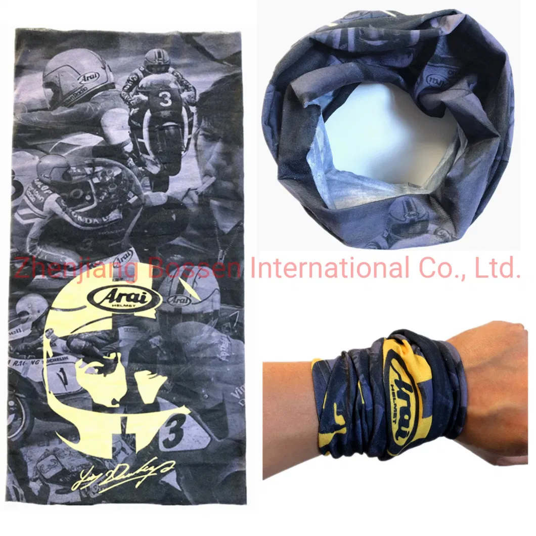 OEM Customized Logo Printed Polyester Microfaser Neck Bandanas Multifunctional Loop Tube Scarves