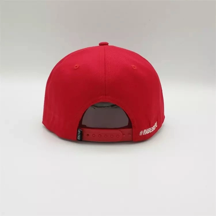 Dephens01 Factory Wholesale Custom Sports Wear 6 Panel Wool Blend Red 3D Embroidery Suede Cotton Twill Printed Snapback Hat Caps with Sticker