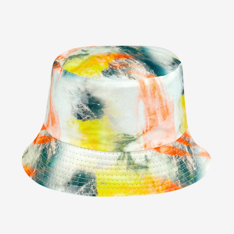 Hot Selling Custom Unisex Multi Color Tie Dye Reversible Cotton Bucket Hat