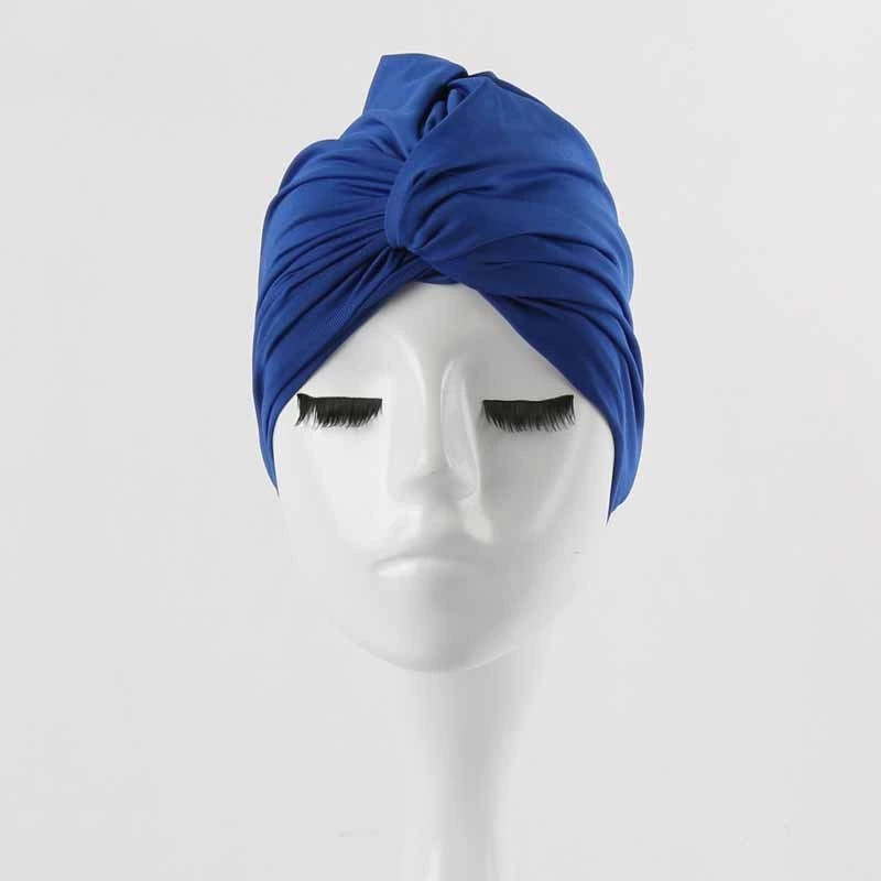 Stretchable Polyester Swimming Bathing Turban Head Cover Sun Cap Long Hair Hot Spring Swim Hat for Adult Women Men Teens Bl16758