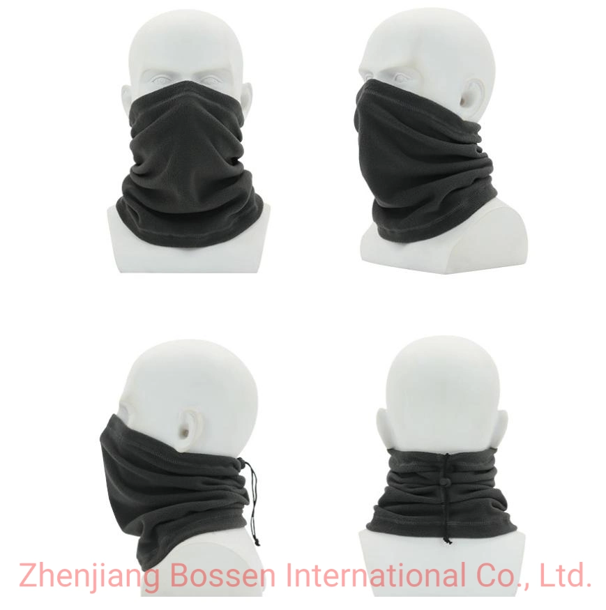 Customized Logo Embroidered Polar Fleece Face Mask Black Snowboarding Neck Gaiter
